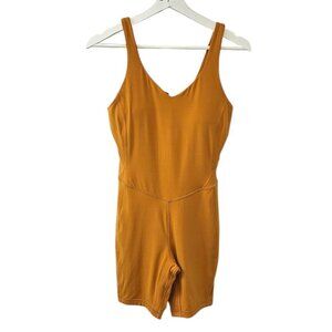 Lululemon Womens Align Onesie, Orange, 8", Nulu, Romper, V-Neck, Size 8